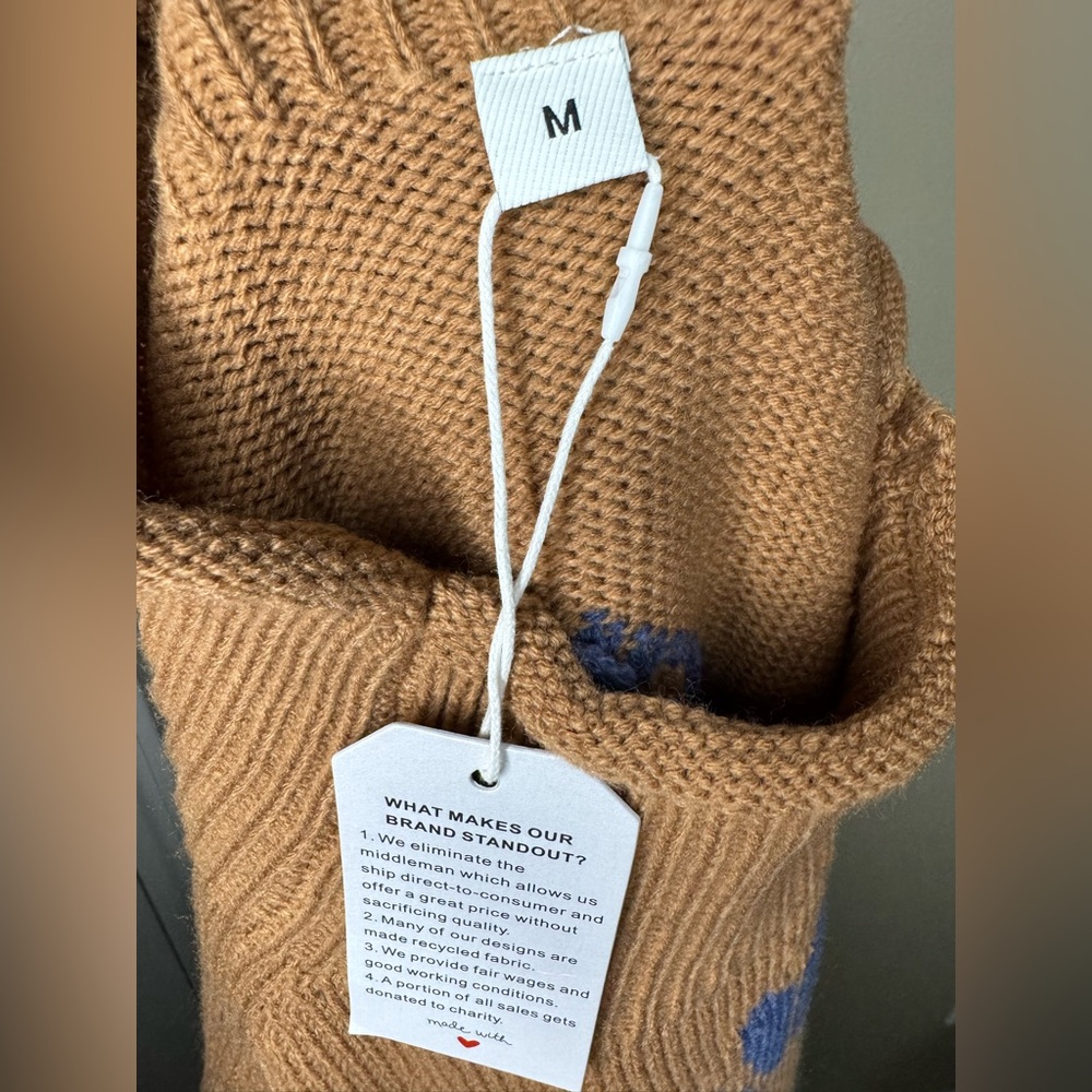 Retro Print Mock Neck Sweater - SKU 1054 - Picture 3 of 4